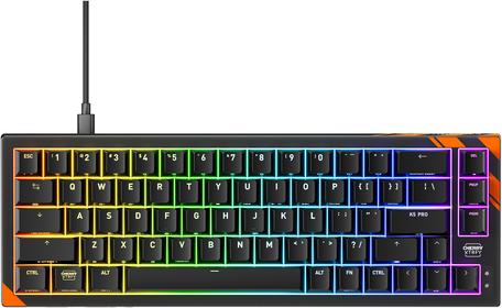 Cherry K5 PRO TMR COMPACT Gaming Tastatur US-Layout QWERTY Schwarz/Orange 65%
