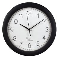 hama Wand-Funkuhr "PG-300", aus Kunststoff, schwarz DCF-Funkuhr mit analoger Zeitanzeige, großes weißes Ziffern- (106936)