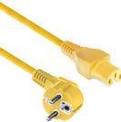 ACT Powercord mains connector CEE 7/7 male (angled) - C15 yellow 1 m (AK5320)