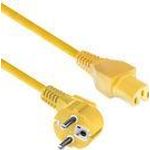 ACT Powercord mains connector CEE 7/7 male (angled) - C15 yellow 1 m (AK5320)