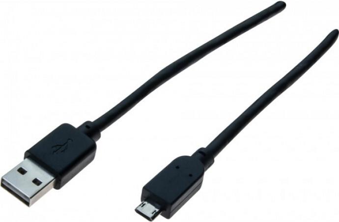 EXERTIS CONNECT USB 2.0 Kabel, USB Stück A / USB Micro Stück B, 1,0 m, reversibel, schwarz Beidseiti