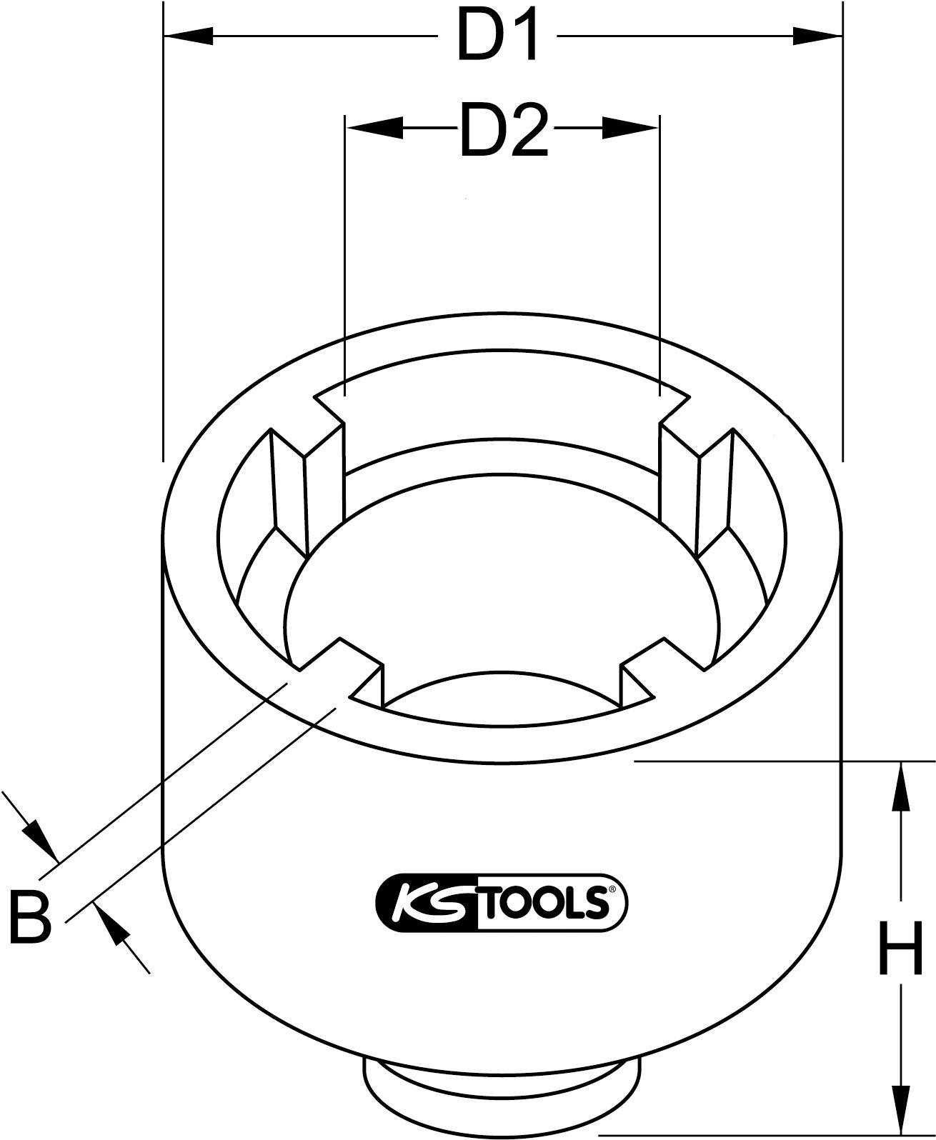 KS TOOLS 3/4\" Nutmutter KM9, Zapfen innenliegend (450.5029)