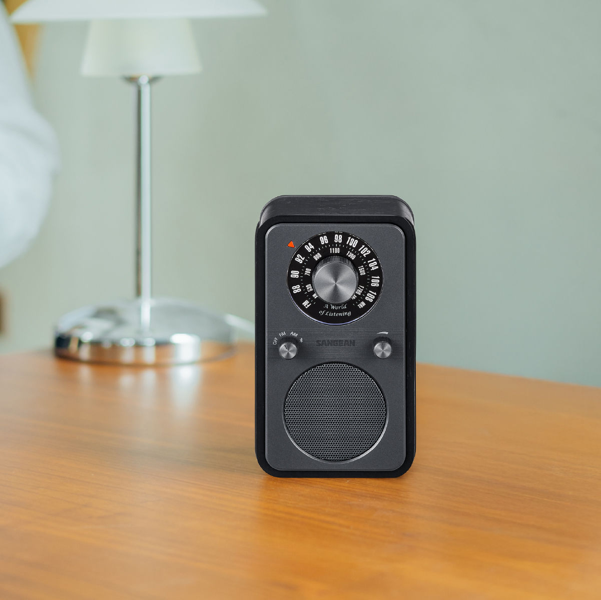 Sangean WR-9 Tragbares FM/AM-Radio Echtholz Bluetooth 8W Midnight Oak