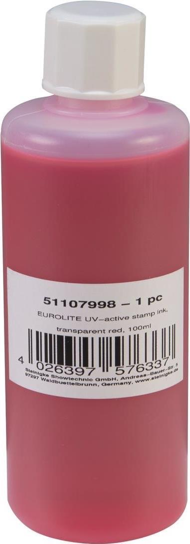 EUROLITE UV-aktive Stempelfarbe, transparent rot, 100ml (51107998)