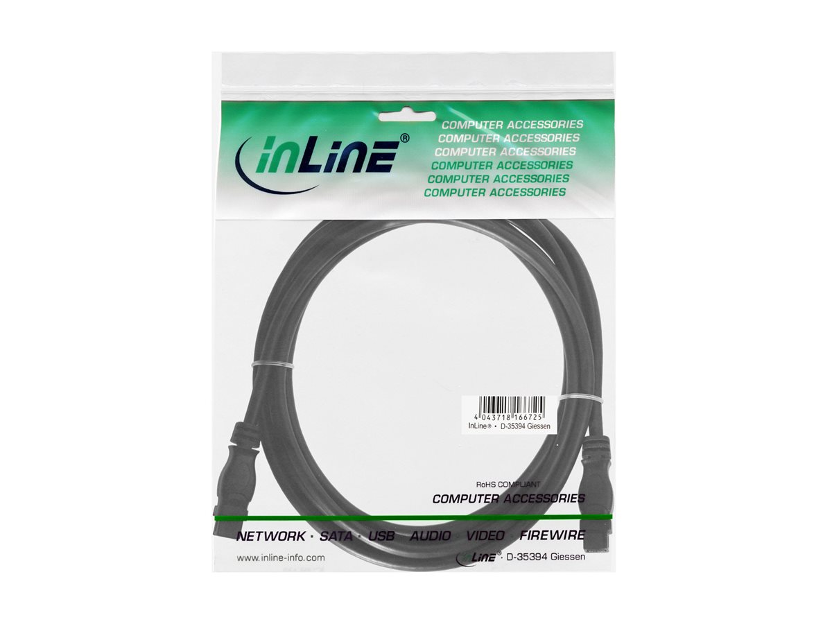InLine FireWire Kabel 9-polig/9-polig 1,8 m Schwarz