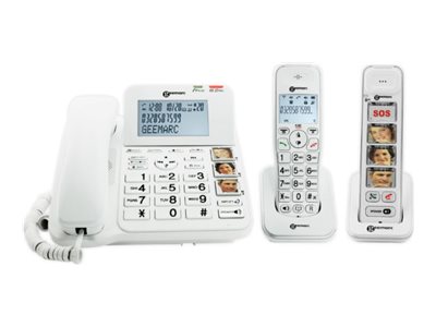 Geemarc SENIOR PACK Seniorentelefon DECT mit Anrufbeantworter und 2 Mobilteilen Weiß