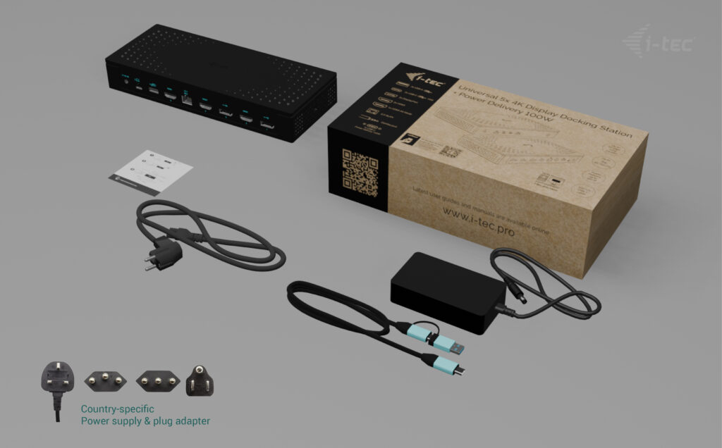i-Tec CA5MONITORDOCKPD Dockingstation 5x 4K Schwarz