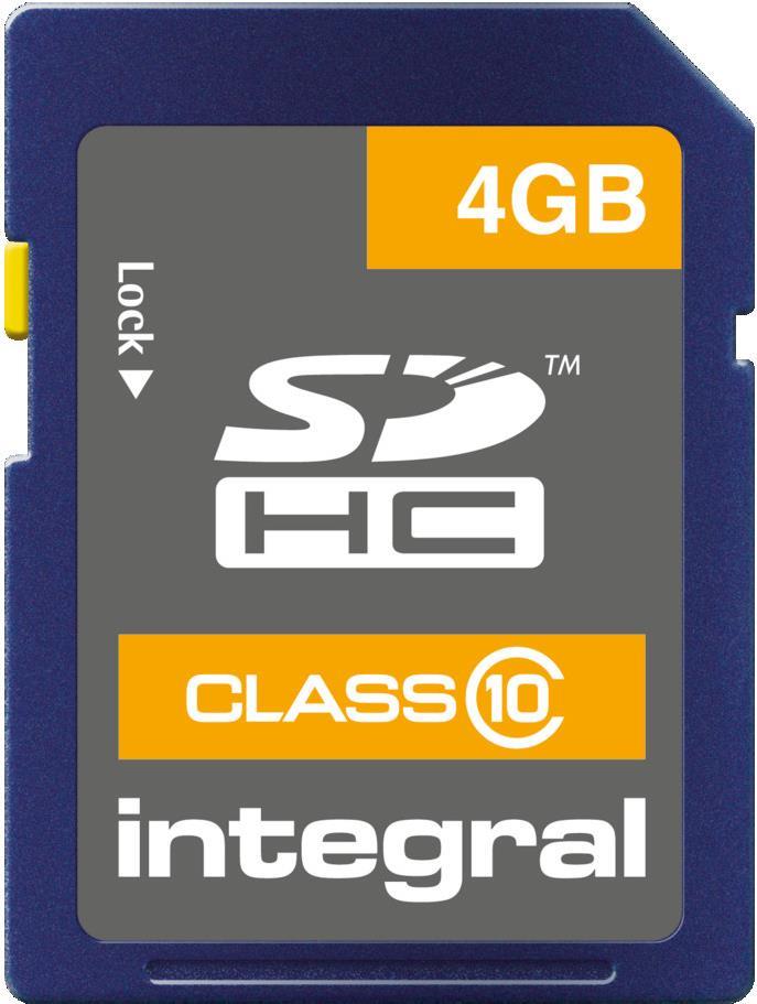 Integral INSDH4G10-20 Speicherkarte 4 GB SDHC Klasse 10 (INSDH4G10V1)