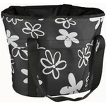 FISCHER Fahrrad-Lenker-Einkaufstasche, schwarz/weiß aus Polyester, mit Schnellbefestigung, Tragkraft: 5 kg, - 1 Stück (86503)