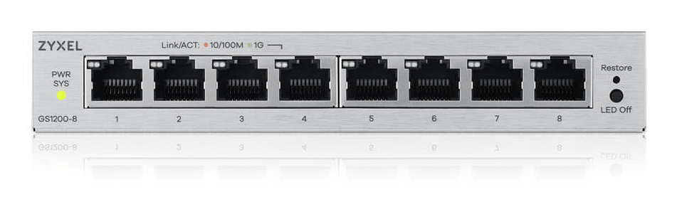 Zyxel GS1200-8 Smart Managed 8-Port Gigabit Switch Grau