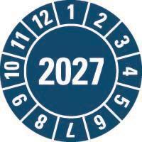 HEIN Industrieschilder HEIN 189463 Prüfplakette 2027 blau Folieselbstklebend O 20mm 500/Rolle (189463)