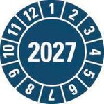 HEIN Industrieschilder HEIN 189463 Prüfplakette 2027 blau Folieselbstklebend O 20mm 500/Rolle (189463)