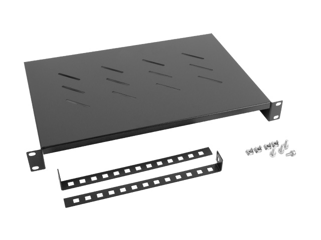 Lanberg AK-1004-B 19" Fachboden 1U 483x300 mm bis 25 kg Schwarz