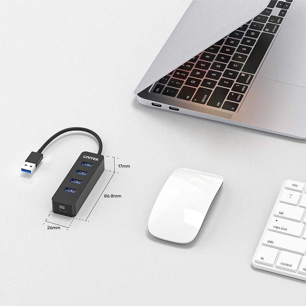 Unitek uHUB Q4 H1117A USB-Hub 4x USB-A 3.1 Aktiv Schwarz