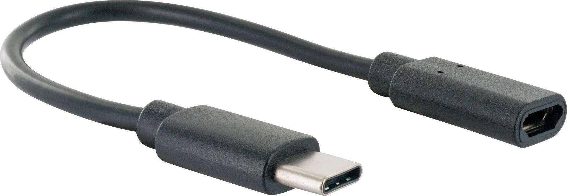 Schwaiger CK 3104 USB Kabel 0,15 m 2.0 Micro-USB B USB C Schwarz (CK3104533)