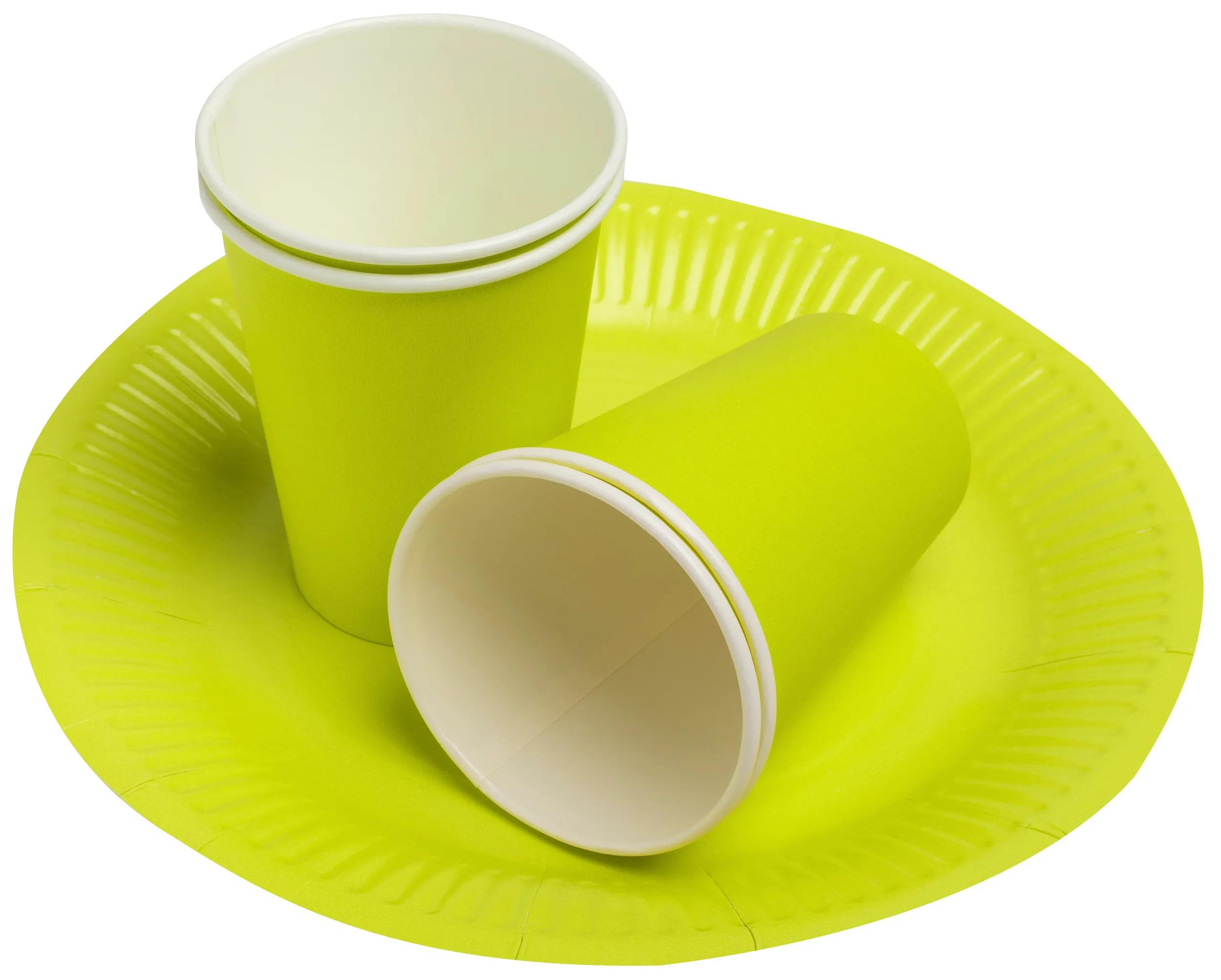 PROnappe Papp-Trinkbecher Karton 200 ml kiwigrün 15 Stück