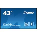 iiyama LH4354UHS-B1AG Signage-Display Digital Beschilderung Flachbildschirm 108 cm (42.5" ) LCD WLAN 500 cd/m² 4K Ultra HD Schwarz Eingebauter Prozessor Android 11 24/7 [Energieklasse G] (LH4354UHS-B1AG)