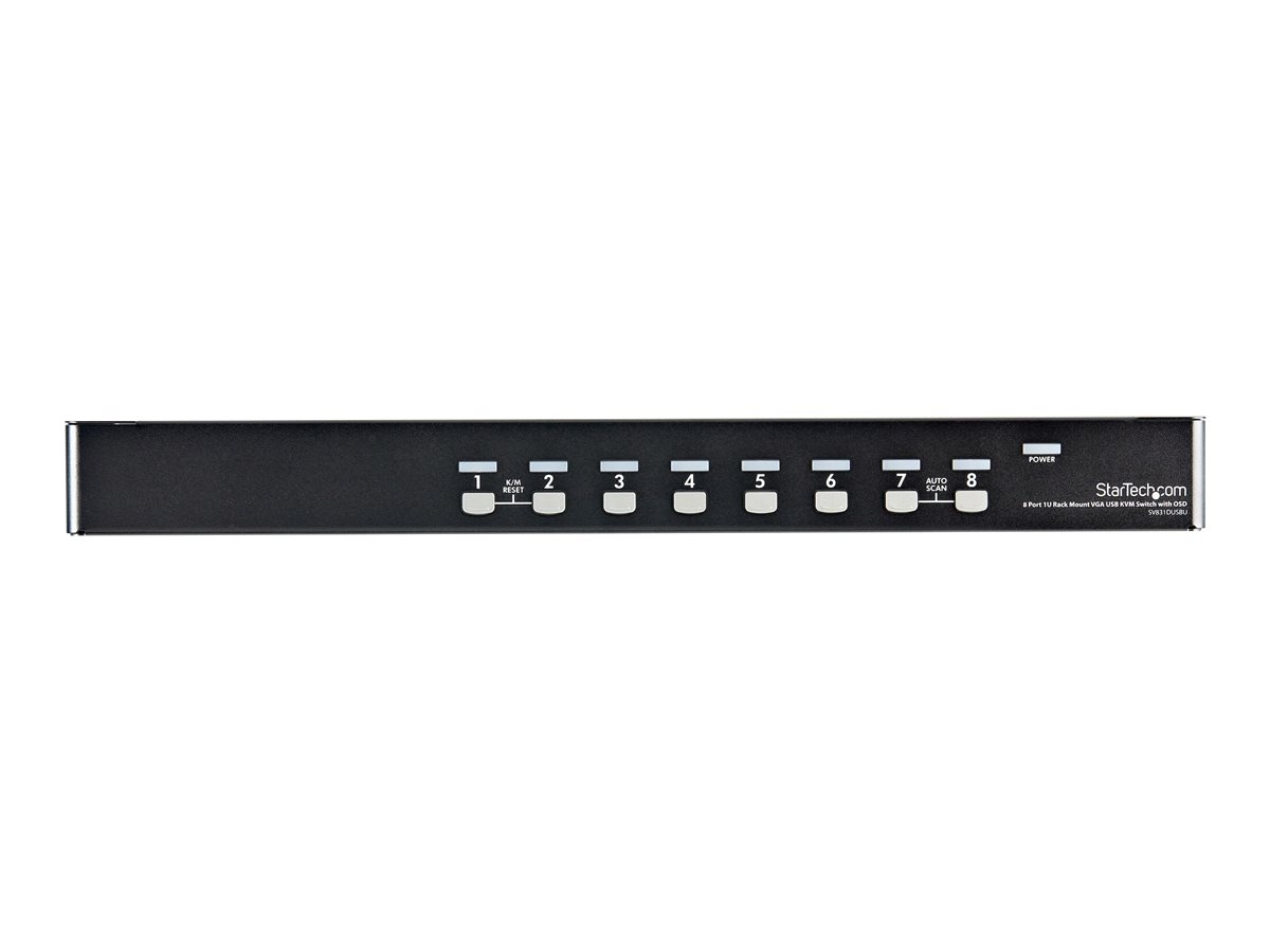 StarTech.com SV831DUSBUK 8-Port USB KVM-Switch Kit mit OSD und Kabeln, 1U Rackmontage, kaskadierbar, 1920 x 1440, Schwarz