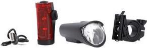 FISCHER Fahrrad-LED-Beleuchtungs-Set, 45 Lux Leuchtdauer bis zu 20 Stunden, StVZO zugelassen, - 1 Stück (50688)
