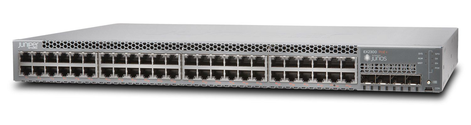 Juniper Networks EX Series EX2300-48P 48 x 10/100/1000BaseT PoE+ 4 x 1/10G SFP+ Grau