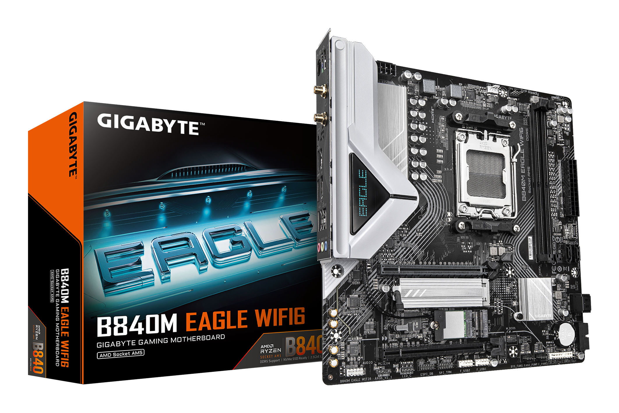 GIGABYTE B840M EAGLE WIFI6 Motherboard Micro ATX Socket AM5 AMD B840 Braun