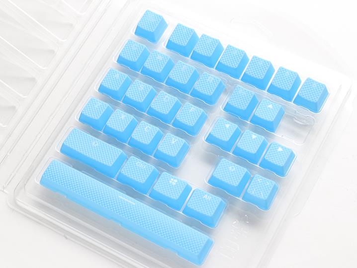 Ducky Rubber Keycap Set, 31 Tasten, Double-Shot, gummiert, für Backlight - blau (DKSA31-USRDBNNO1)