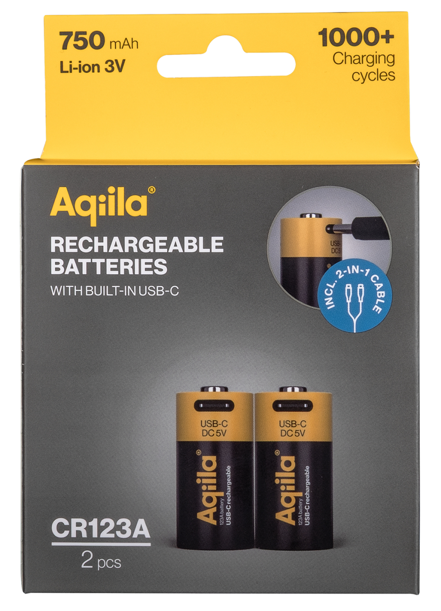 Aqiila AQ86CR123A381C2 CR 123A 3 V 750 mAh Schwarz, Gelb