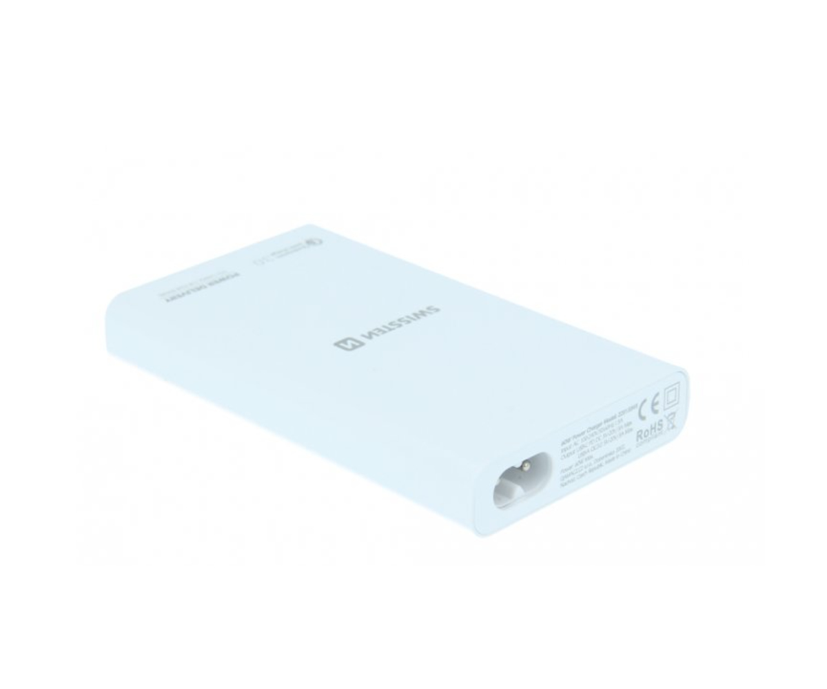 Swissten Reiseladegerät 60W PD3.0 QC3.0 PPS 2x USB-C Weiß