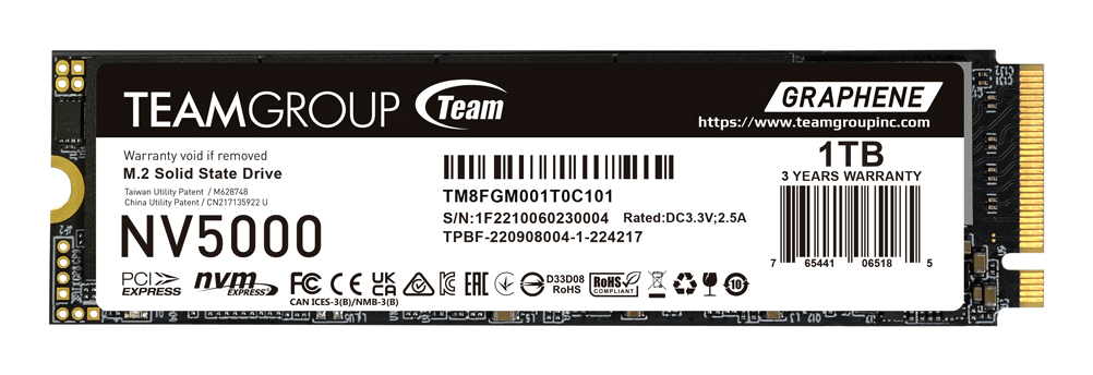 Team Group NV5000 SSD 1 TB M.2 PCIe 4.0 x4 (NVMe) 3D NAND