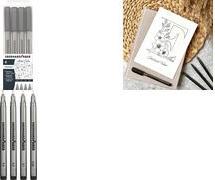 EBERHARD FABER Pigmentliner, schwarz, 4er Etui pigmentierte Tinte, wasserfest, lichtecht, permanent, - 1 Stück (558104)