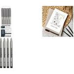 EBERHARD FABER Pigmentliner, schwarz, 4er Etui pigmentierte Tinte, wasserfest, lichtecht, permanent, - 1 Stück (558104)