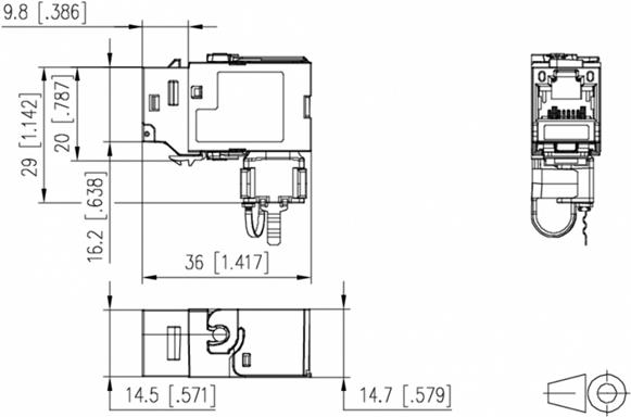 METZ CONNECT 130B22-E CAT 6a STP Keystone Einbaubuchse Silber