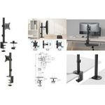 LogiLink Monitorhalterung, Armlänge: 65 mm, schwarz mit Klemme, für Monitore von 43,18 (BP0222)
