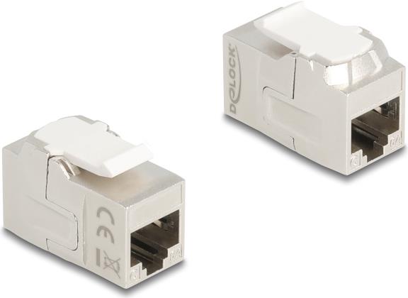 Delock Keystone Modul Kupplung RJ45 Buchse zu Cat.6A geschirmt (90718)