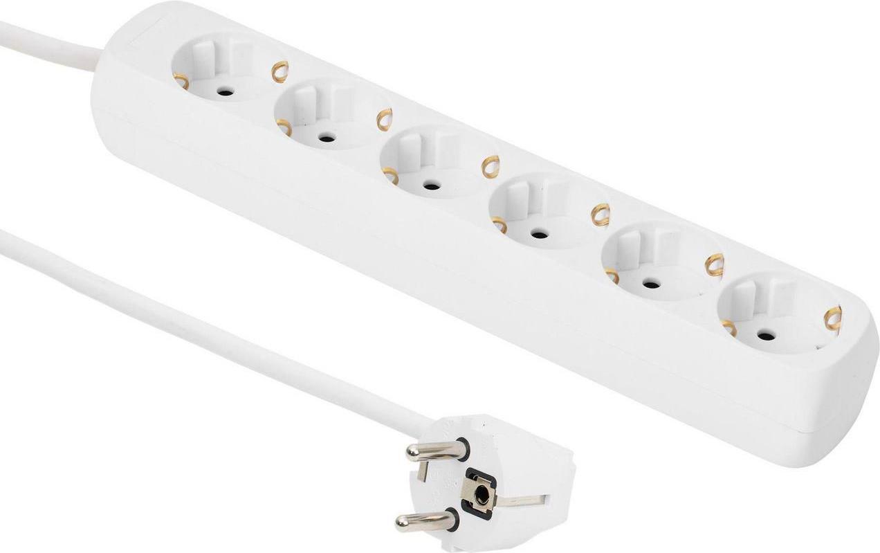 Image of MicroConnect 6-way Schuko Socket 5M White (GRU0065WA)
