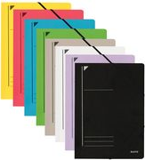 LEITZ Eckspanner, DIN A4, Colorspankarton 450 g-qm, schwarz mit Gummizug-Verschluss, Fassungsvermögen: 250 Blatt (3980-00-95)
