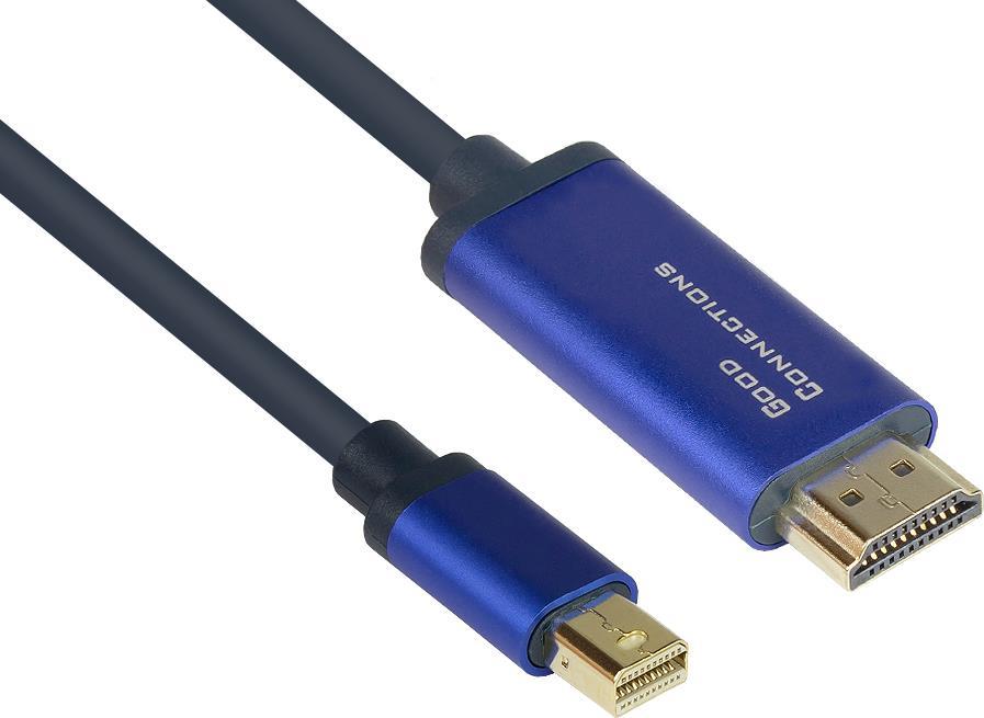 Alcasa 4844-SF020B Videokabel-Adapter 2 m Mini DisplayPort HDMI Schwarz - Blau (4844-SF020B)