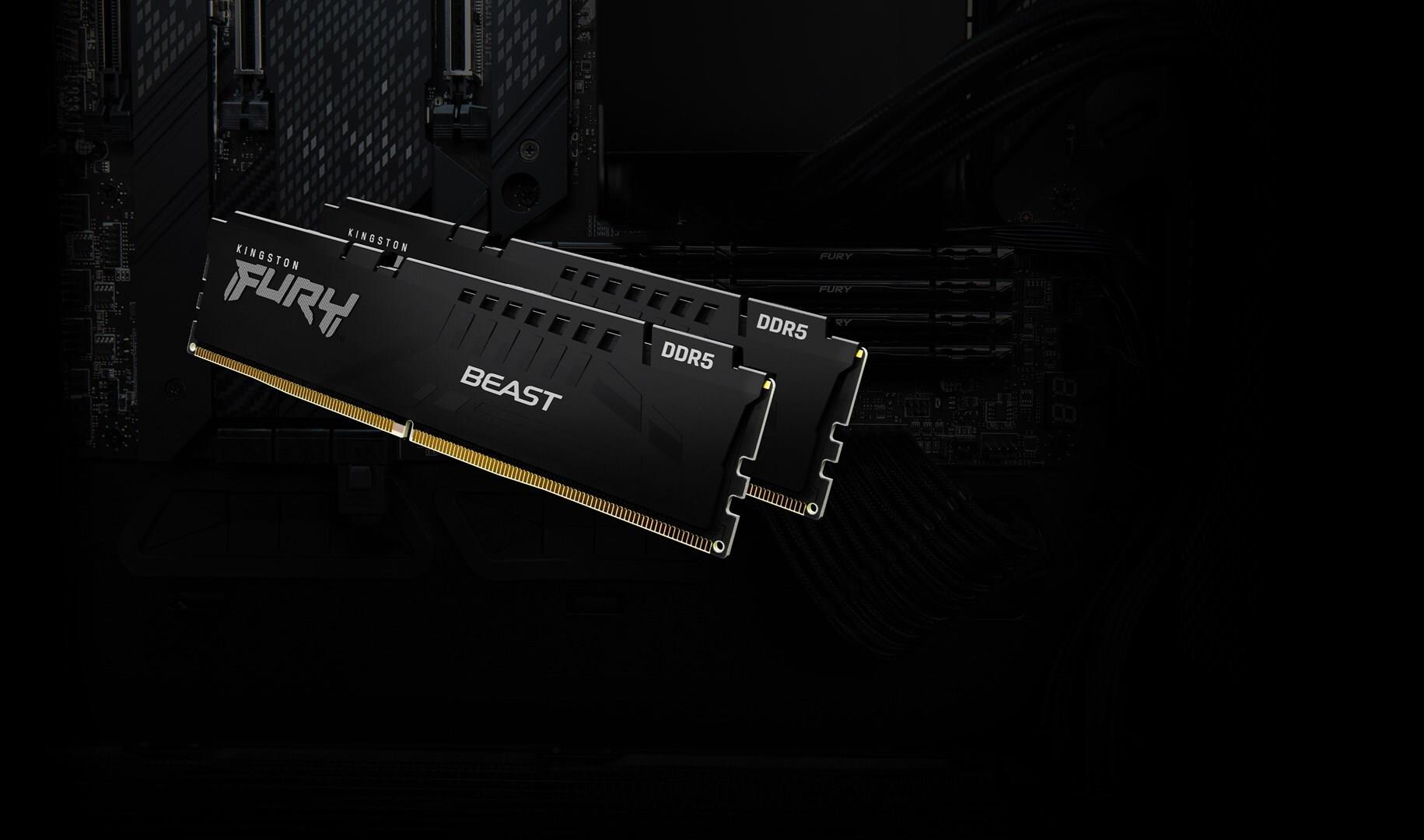 Kingston FURY Beast 16 GB RAM DDR5 5200 MHz CL40 DIMM Kit 2x 8 GB Schwarz