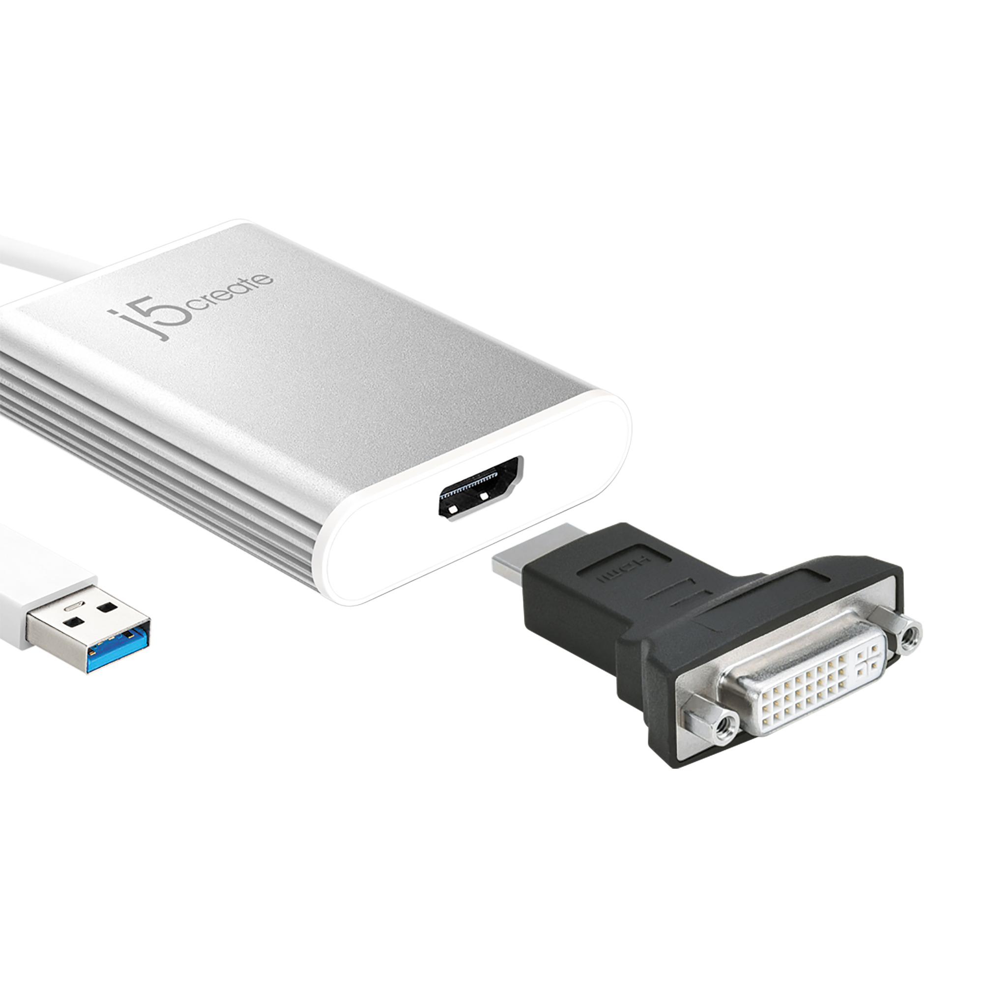 j5create JUA354-N USB 3.0 zu 4K HDMI Display Adapter Silber