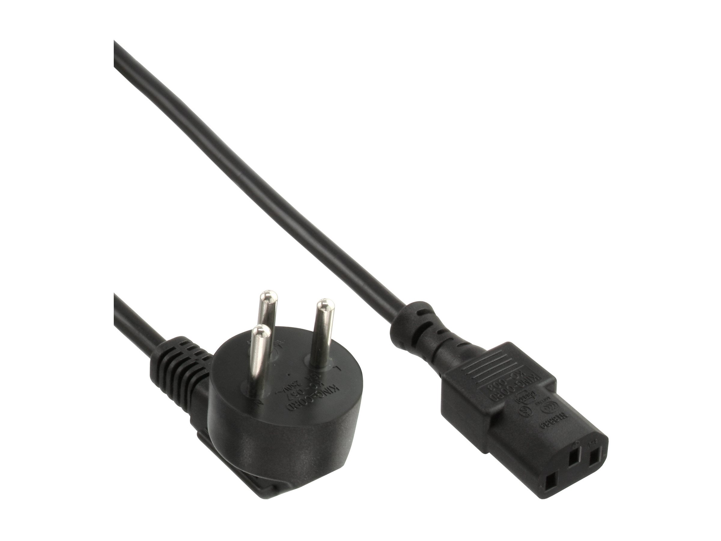 InLine Netzkabel SI 32 zu IEC C13 90°-Stecker 1,8 m Schwarz