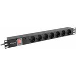 Lanberg PDU Steckdosenleiste 19" 1U7x Schuko 2m schwarz (PDU-07F-0200-BK)