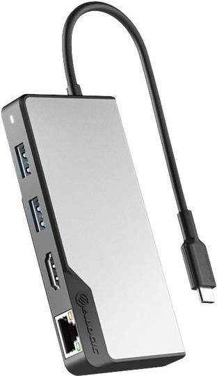 ALOGIC USB-C Fusion ALPHA 5-in-1 Hub V2 Dockingstation HDMI Gigabit Ethernet 100 W Schwarz, Grau