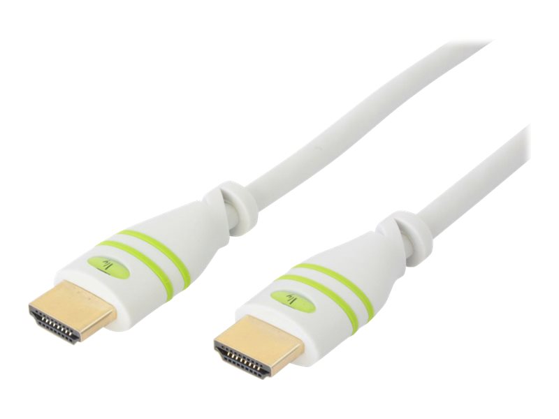 Techly HDMI High Speed Kabel mit Ethernet HDMI Typ A Stecker 1 m Weiß