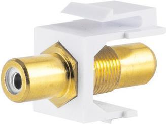 S-CONN shiverpeaks ®-BASIC-S--Keystone Verbinder Cinch-Buchse vergoldet, weiß (BS08-10065)