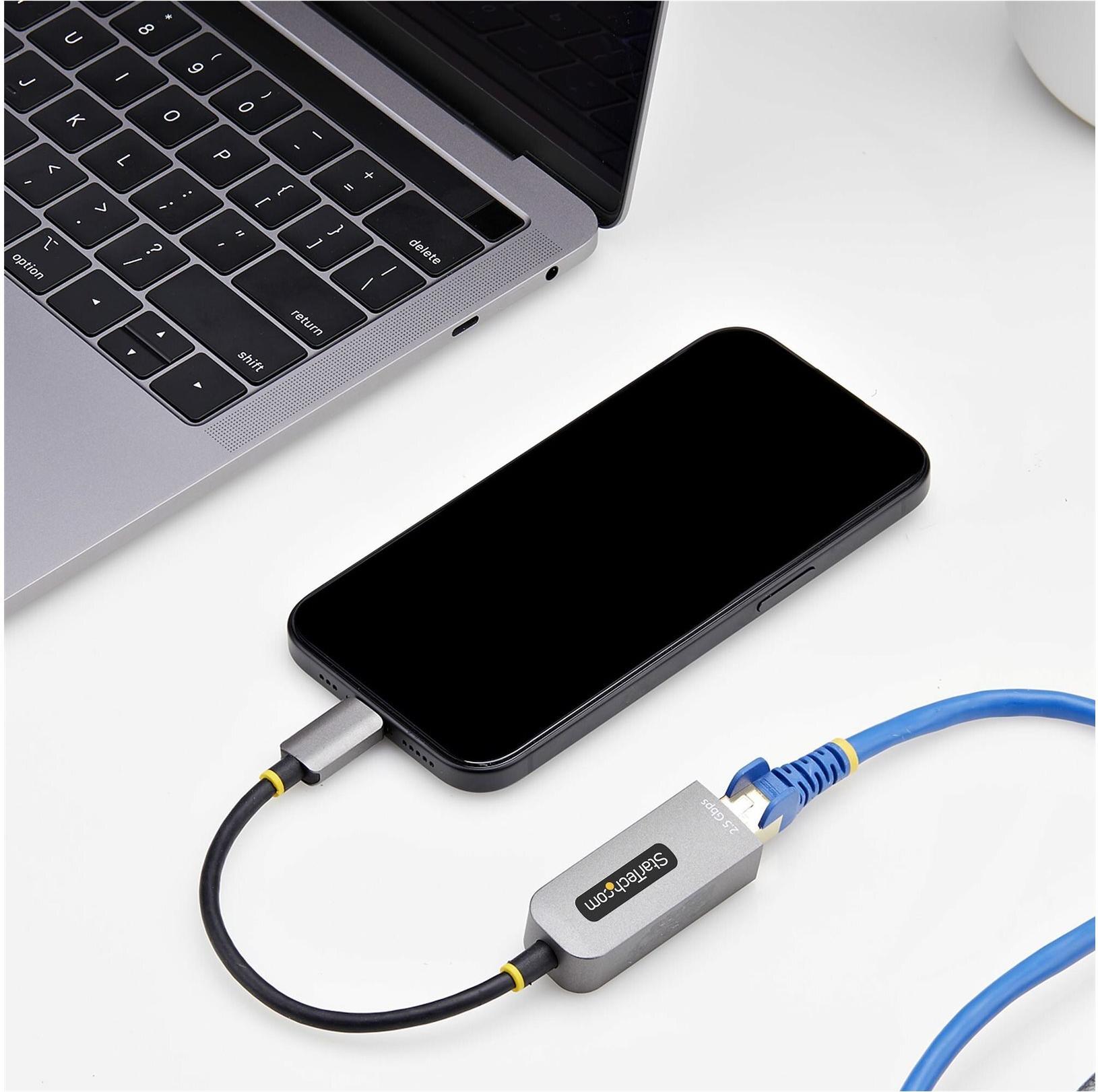 StarTech.com 2.5GbE USB-C to Ethernet Adapter 2.5 Gbps Space-grau