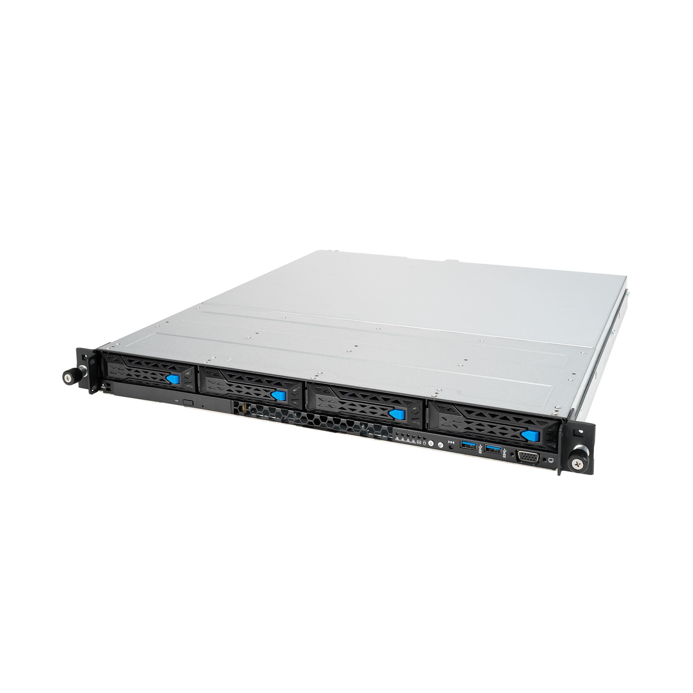 ASUS RS300-E11-RS4 1U Rack-Server mit Intel C252, 4x 3,5" Hot-Swap, redundantes 450W Netzteil, Silber