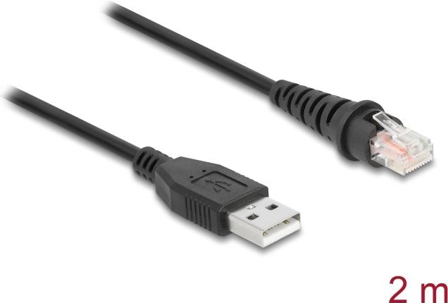 DELOCK RJ50 zu USB 2.0 Typ-A Barcodescanner Kabel 2 m