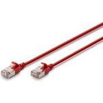DIGITUS Slim Patchkabel, Kat. 6A, F/FTP, rot, 1,5 m Gesamtdurchmesser: 3,8 mm, LSZH AWG 32/7, RJ45 Stecker, - 1 Stück (DK-1632-A-015S)