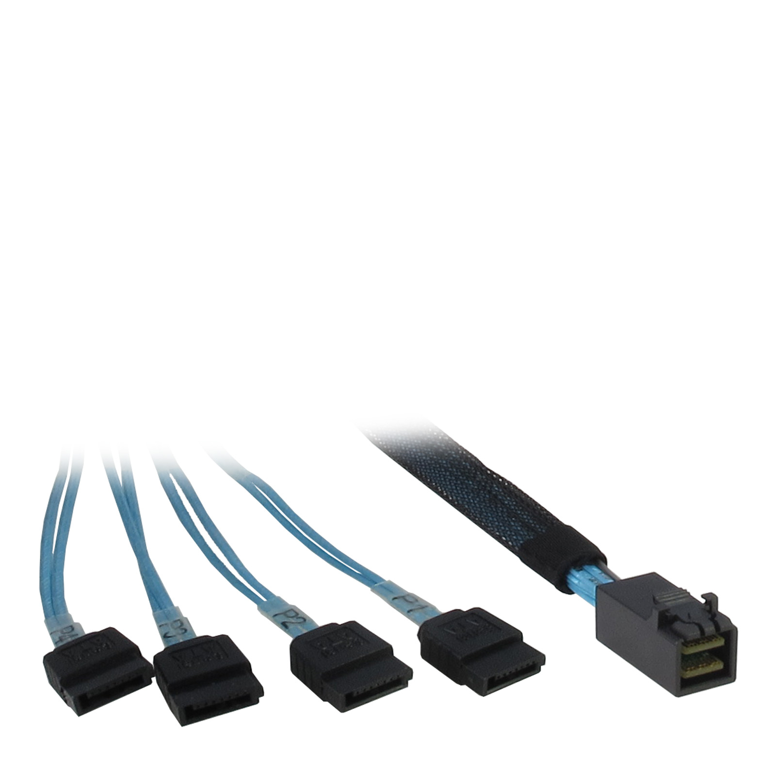 Inter-Tech SFF 8643 auf 4x SATA Kabel 0,5 m Schwarz, Blau
