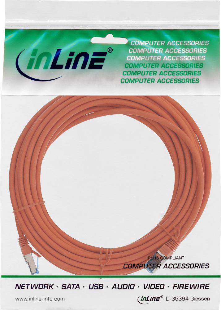 InLine 76800O 10m Cat6a S/FTP (S-STP) Orange Netzwerkkabel (76800O)